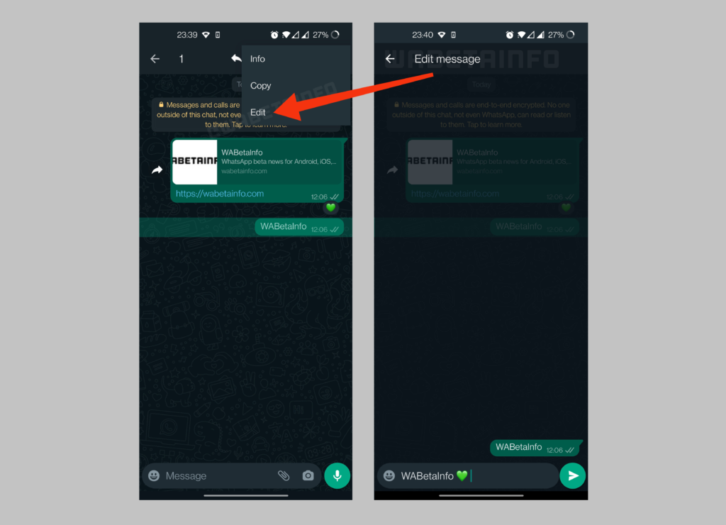 Now you can also do "message edit" in WhatsApp